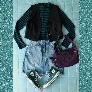 Forever 21 Striped Crop Long Sleeve